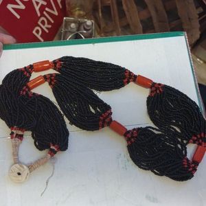 Authentic vintage Native American Black Coral necklace. 24"